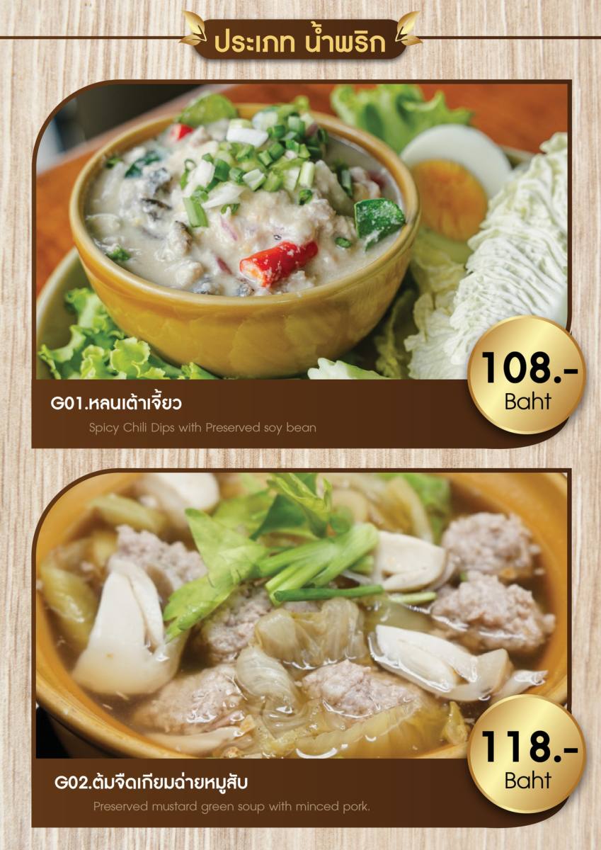 หน้า 14 ของบ้านระเบียงไม้ — เมนู